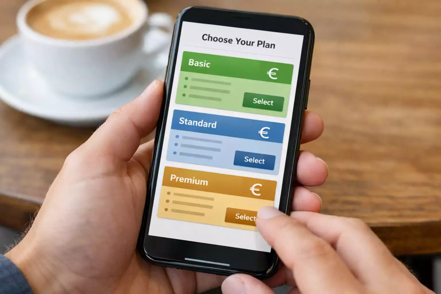 Person reviewing betting subscription service on smartphone